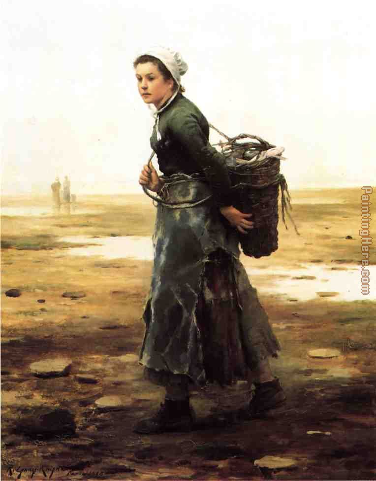 The Oyster Gatherer painting - Daniel Ridgway Knight The Oyster Gatherer art painting